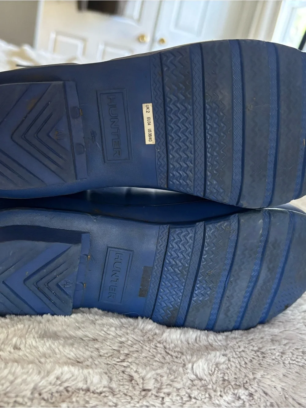 Hunter Royal Blue Rain Boots with Side Buckle